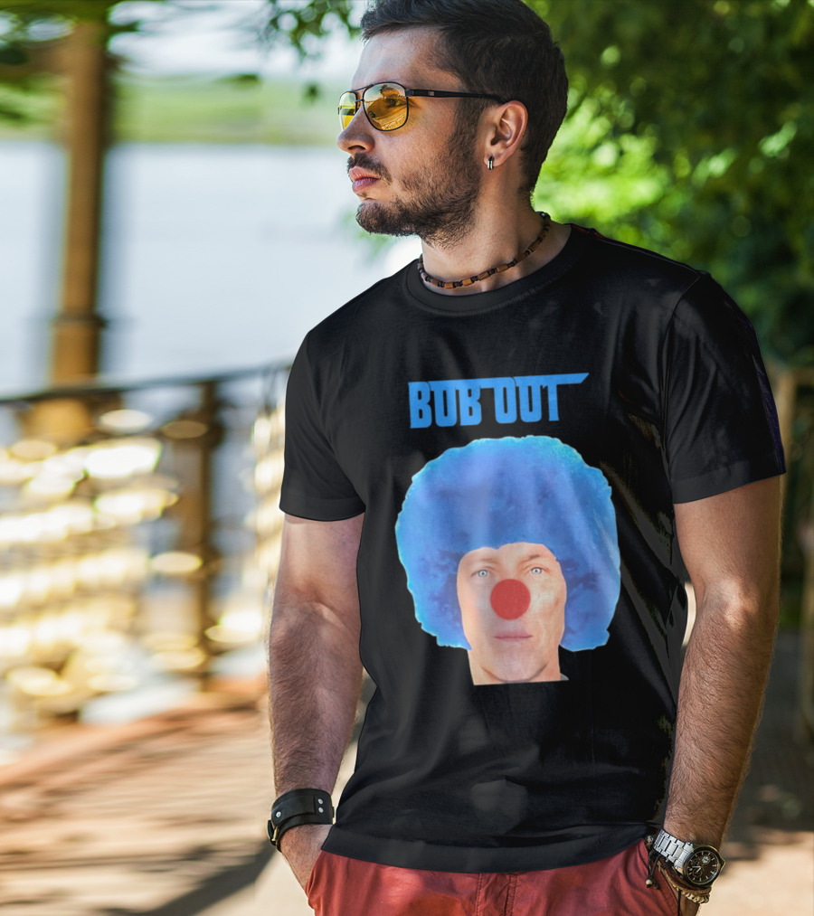 Bub Out Bernardeschi Bob Out Blue Afro Red Nose T-Shirt