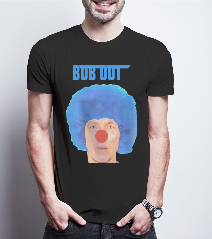 Bub Out Bernardeschi Bob Out Blue Afro Red Nose T-Shirt