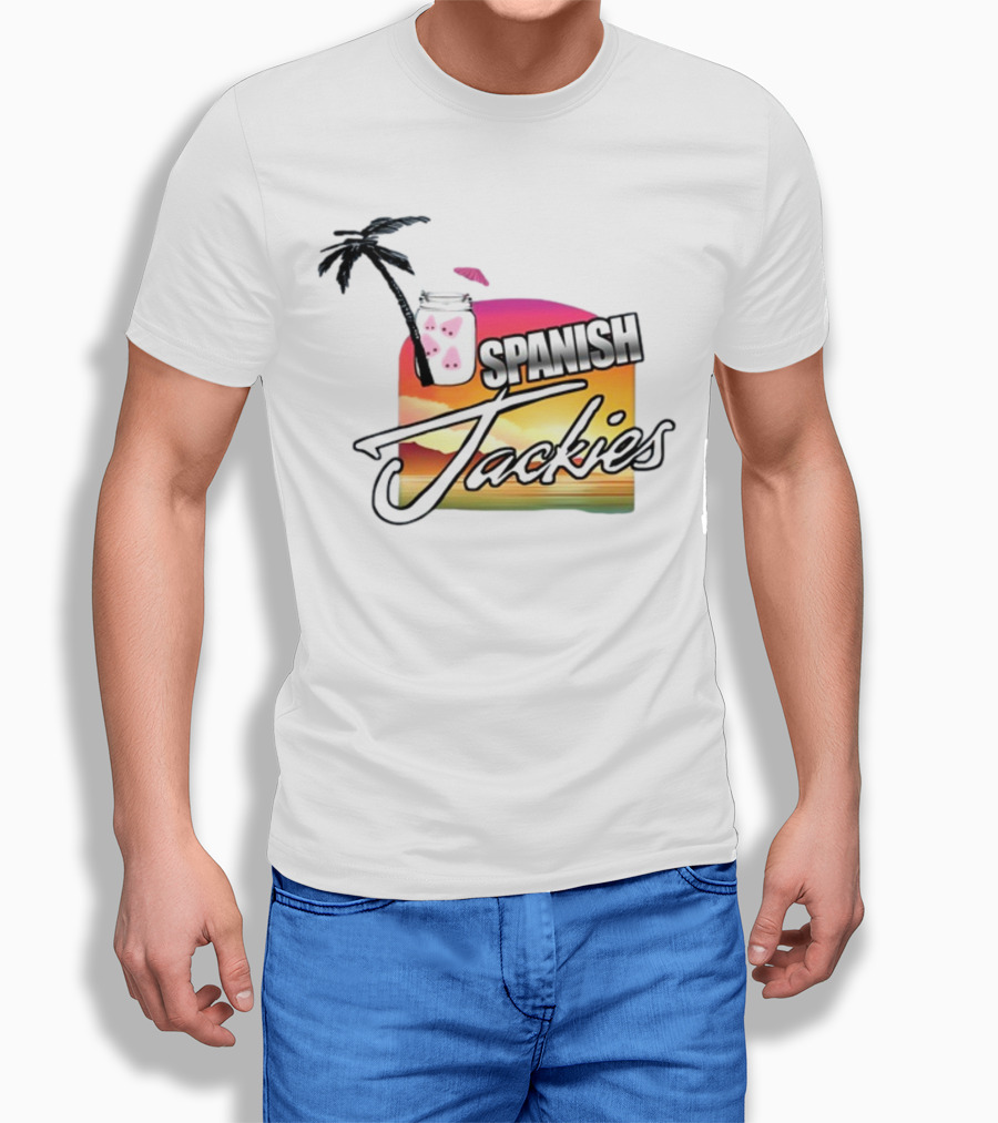 Spanish Jackies Sunset Palm Tree Drink T-Shirt