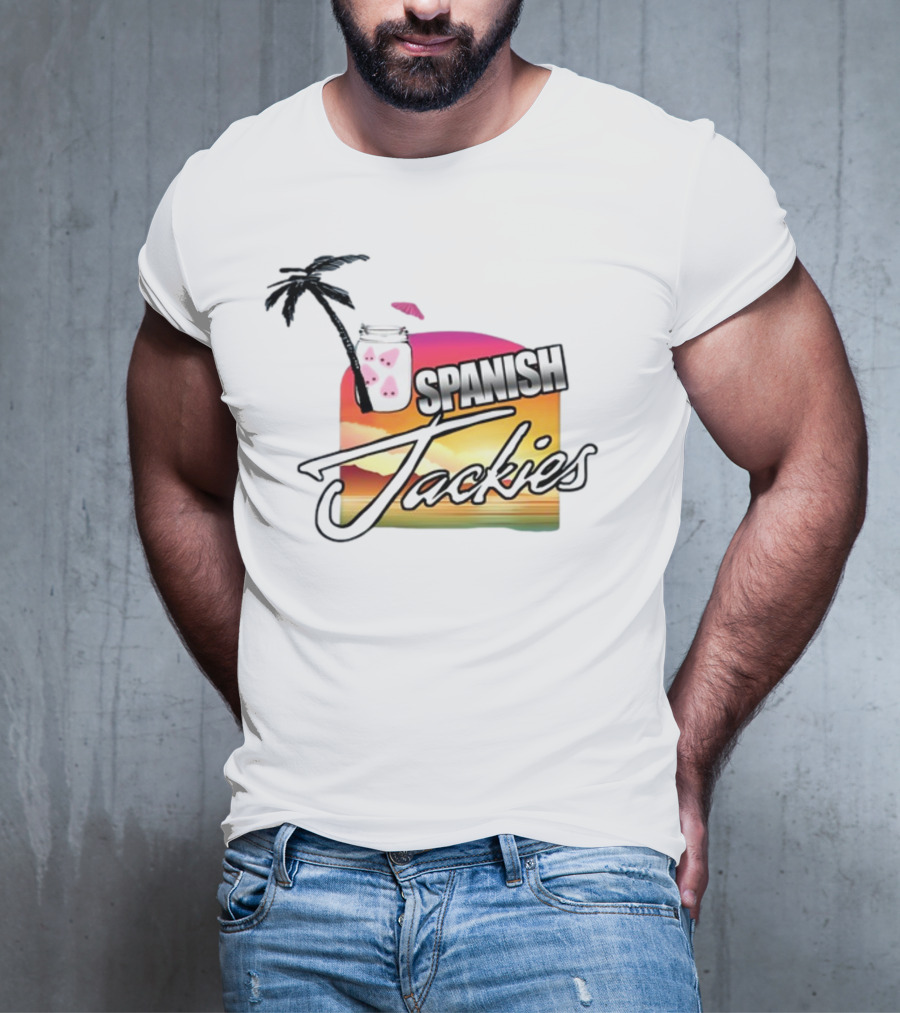 Spanish Jackies Sunset Palm Tree Drink T-Shirt