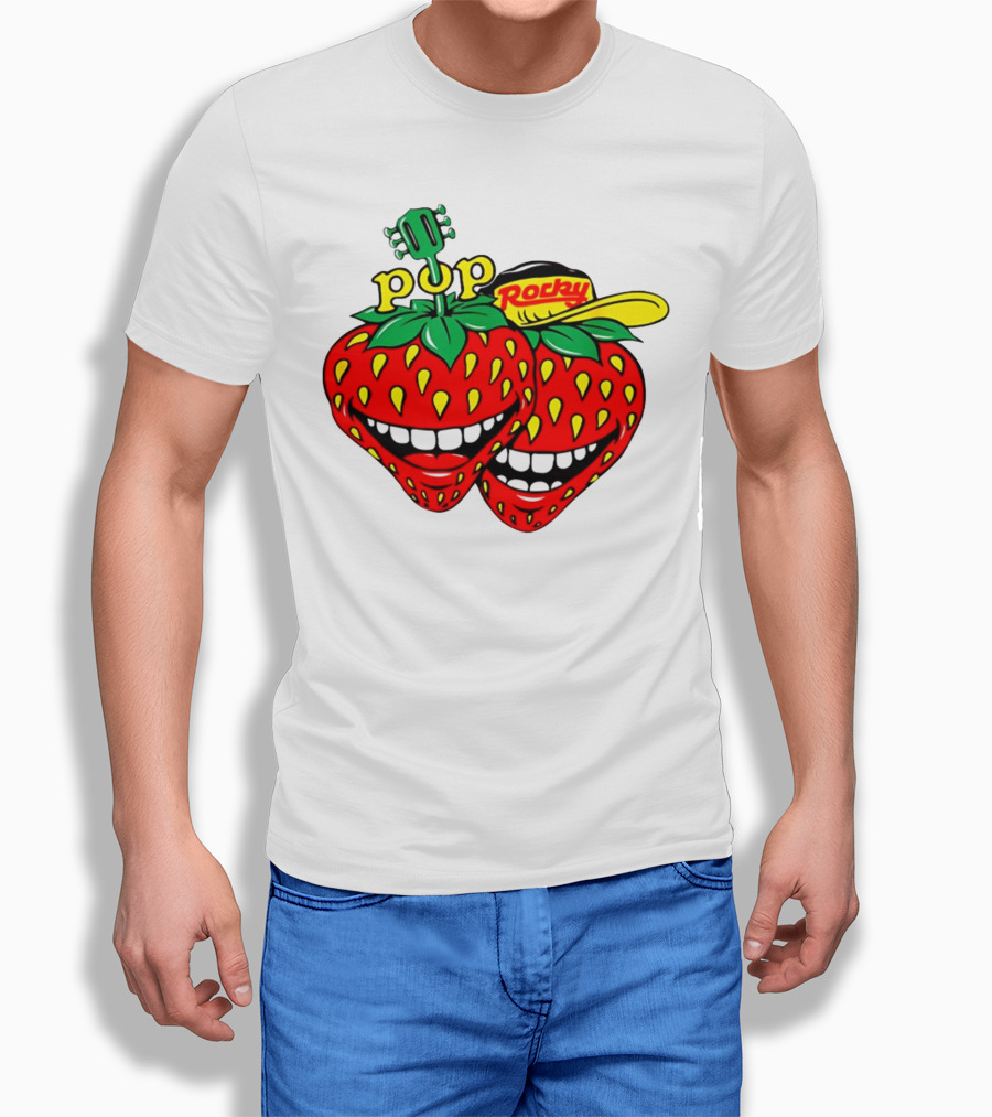 Pop Rocky Strawberry Guitar Grin T-Shirt