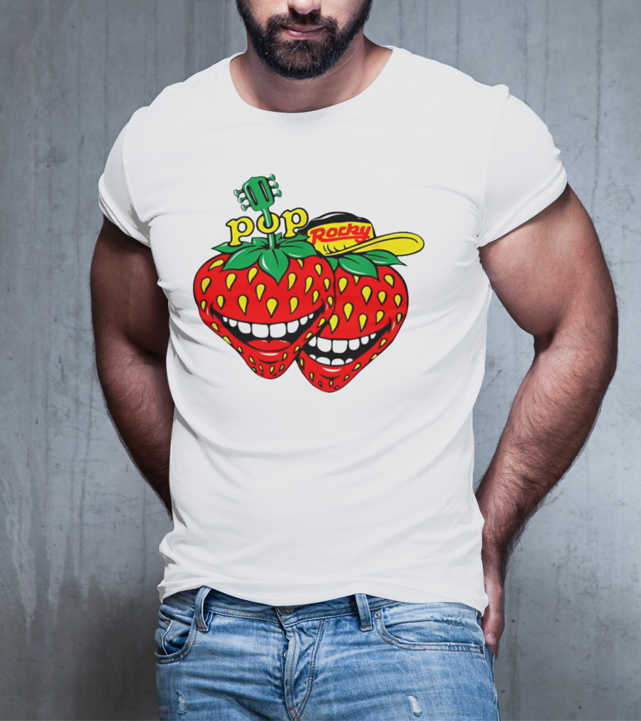 Pop Rocky Strawberry Guitar Grin T-Shirt