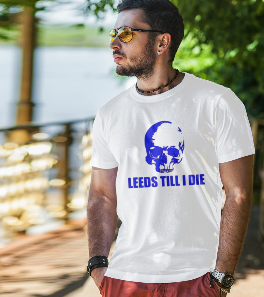 Leeds Till I Die Blue Skull T-Shirt