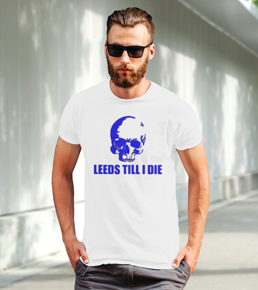 Leeds Till I Die Blue Skull T-Shirt