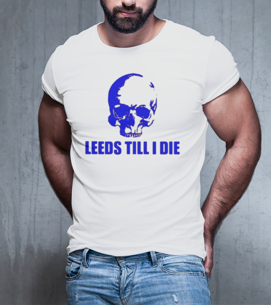 Leeds Till I Die Blue Skull T-Shirt