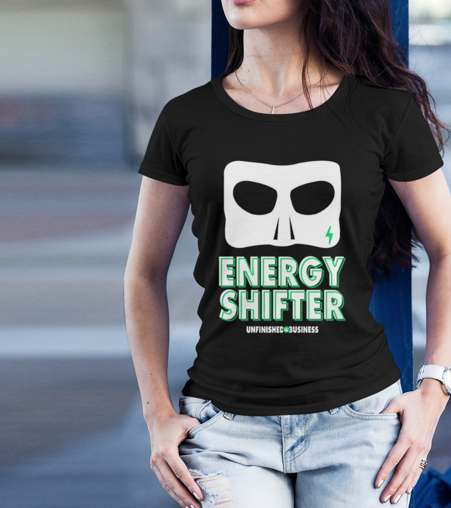 Energy Shifter Unfinished Business Mask With Lightning Bolt T-Shirt