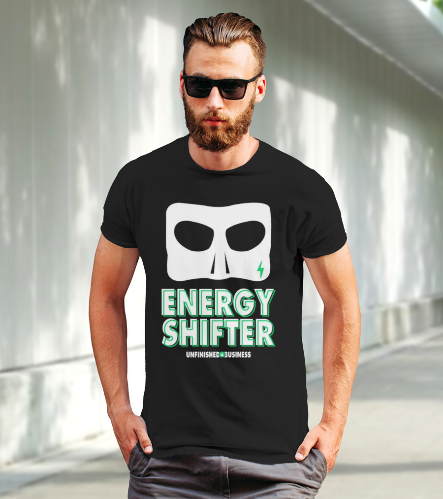 Energy Shifter Unfinished Business Mask With Lightning Bolt T-Shirt