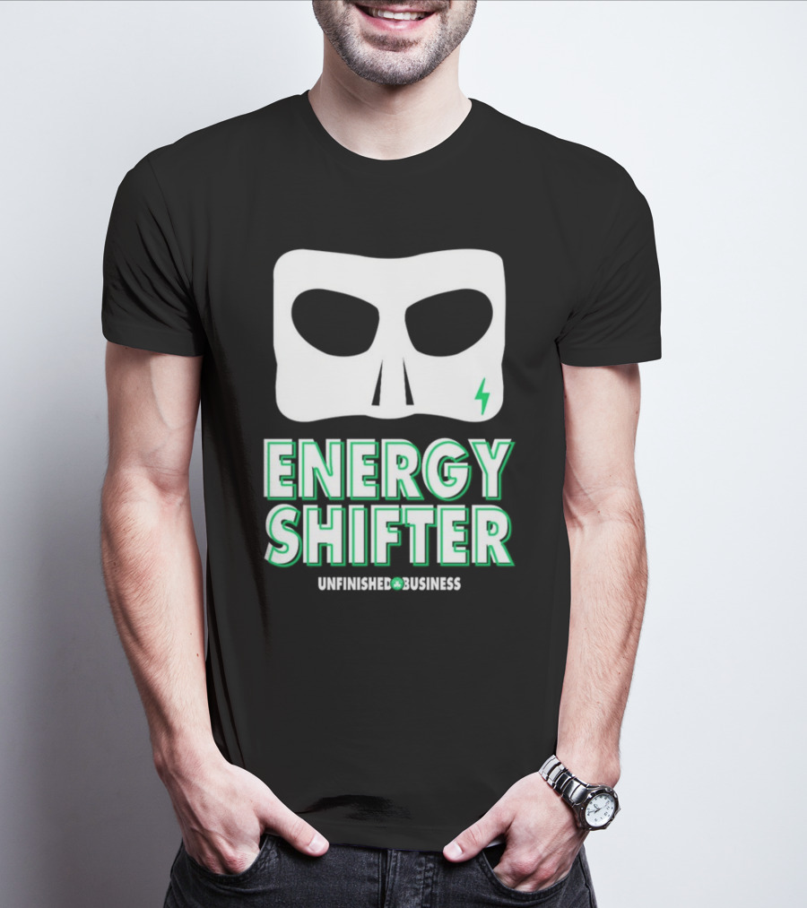 Energy Shifter Unfinished Business Mask With Lightning Bolt T-Shirt