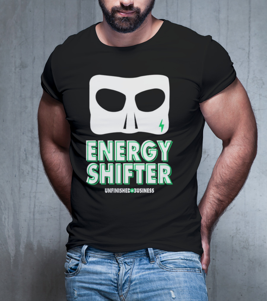 Energy Shifter Unfinished Business Mask With Lightning Bolt T-Shirt