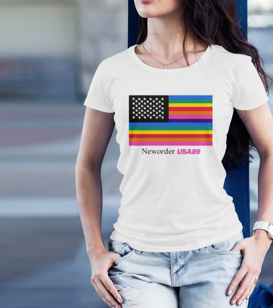 Neworder USA89 Literallyvergil Rainbow Flag T-Shirt