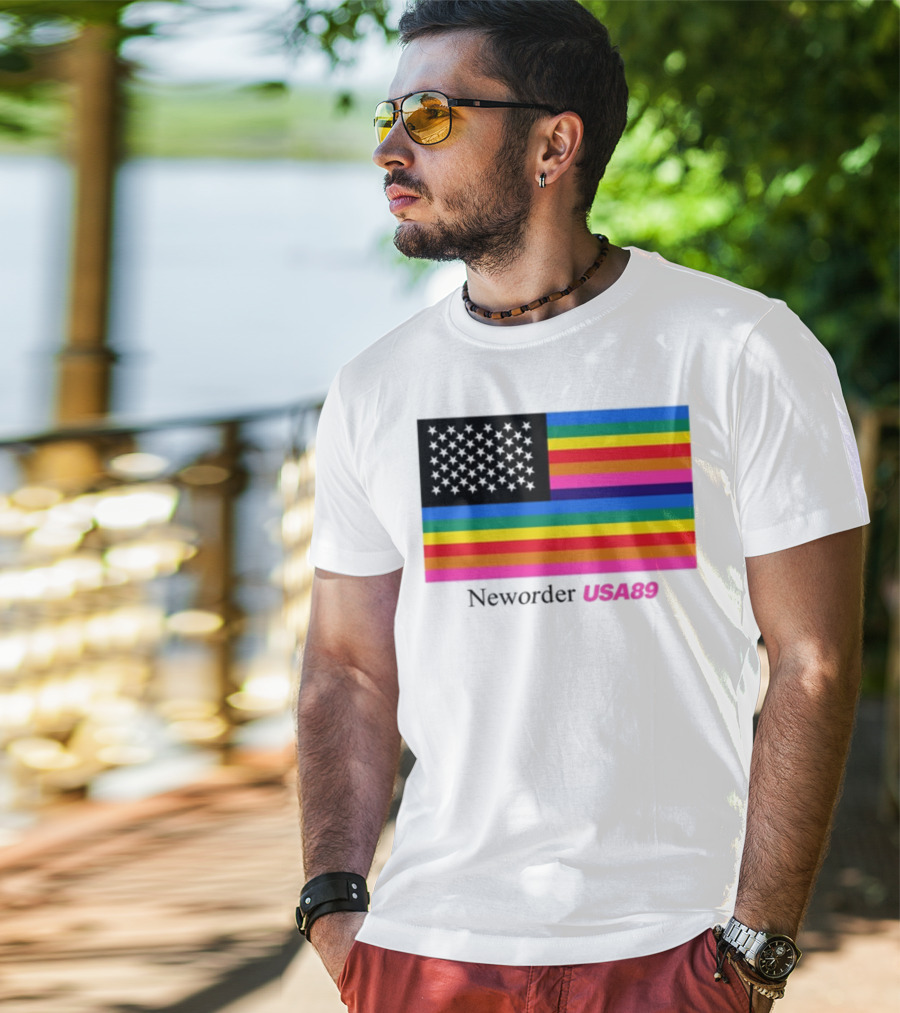 Neworder USA89 Literallyvergil Rainbow Flag T-Shirt