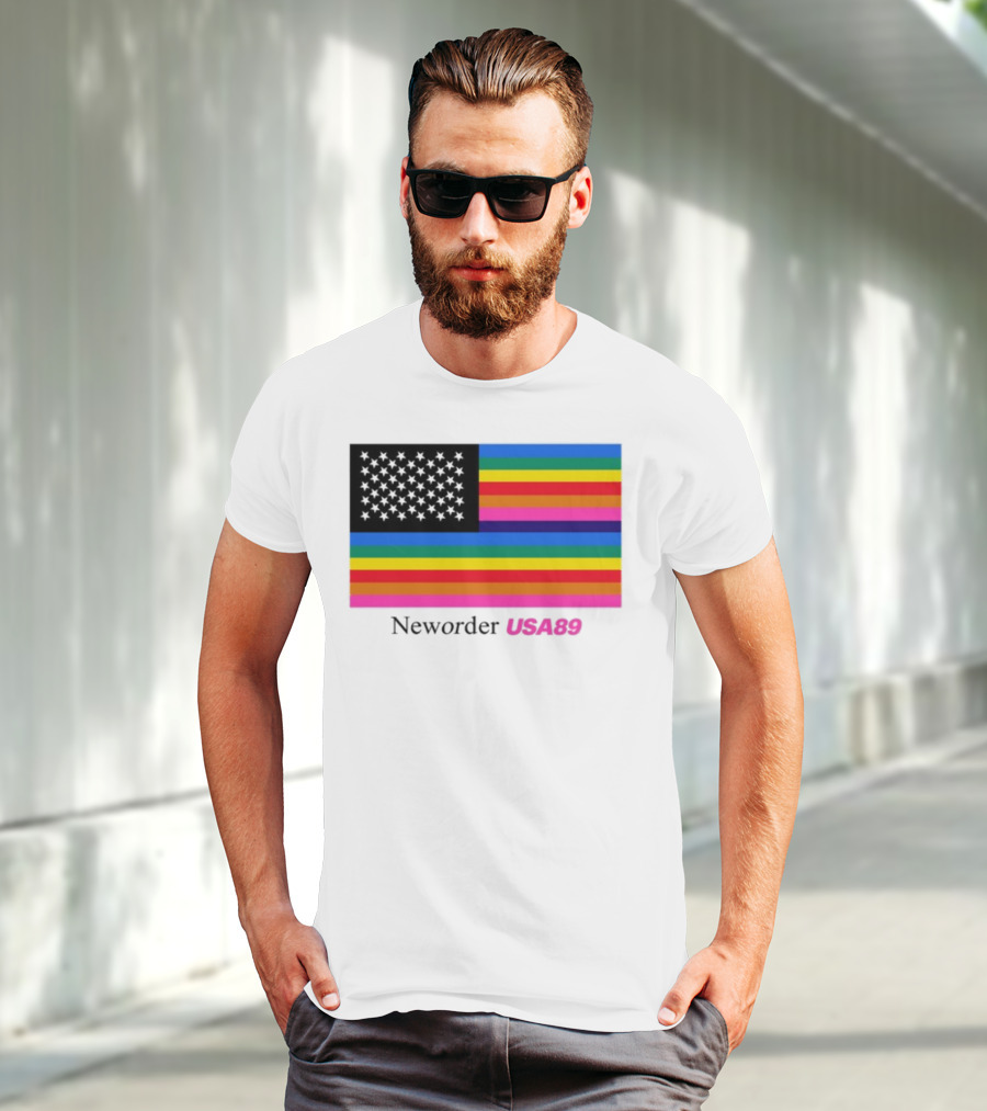 Neworder USA89 Literallyvergil Rainbow Flag T-Shirt