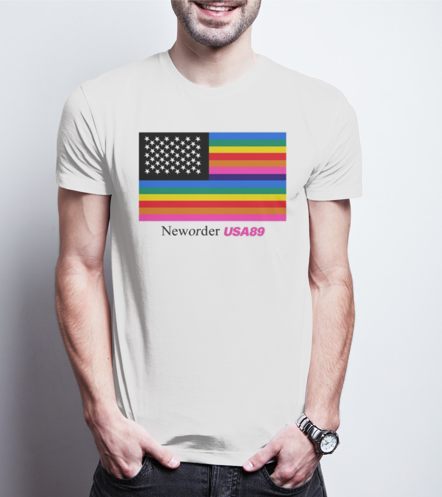 Neworder USA89 Literallyvergil Rainbow Flag T-Shirt