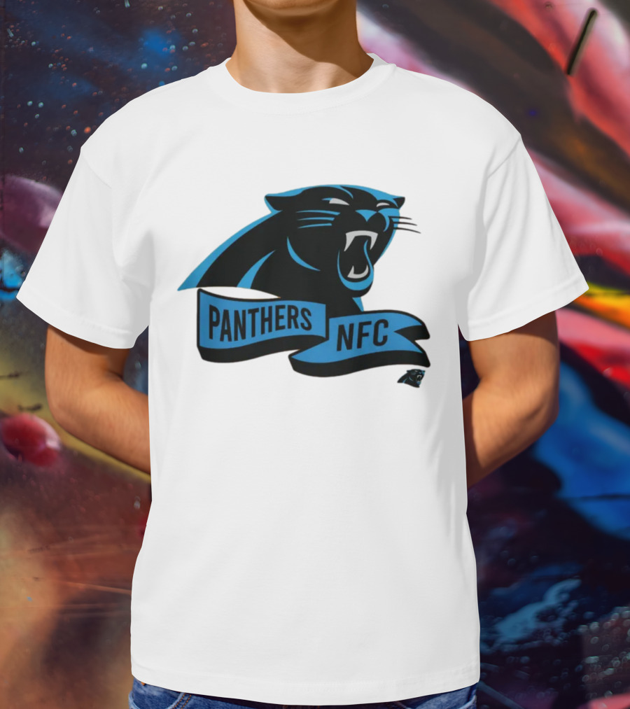 Men's Carolina Panthers New Era Cream Sideline Chrome Logo Panthers NFC T-Shirt