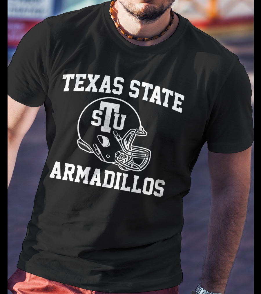 Texas State STU Armadillos Football Helmet T-Shirt
