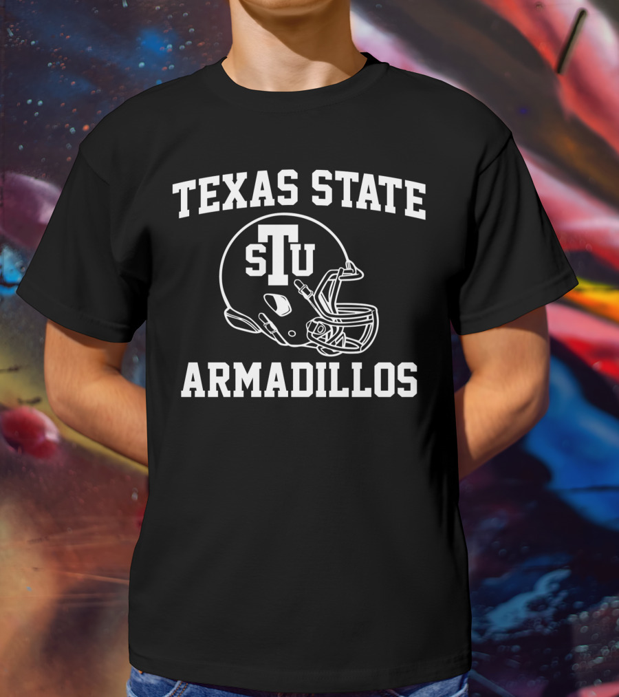 Texas State STU Armadillos Football Helmet T-Shirt