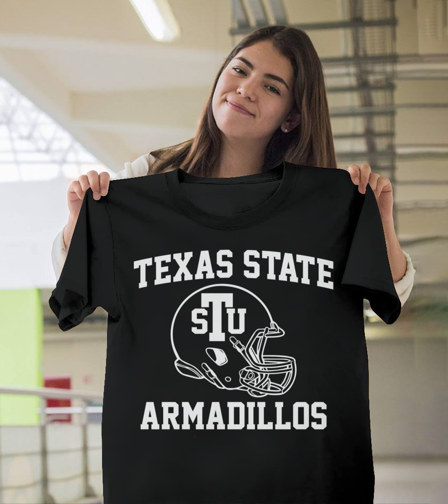 Texas State STU Armadillos Football Helmet T-Shirt