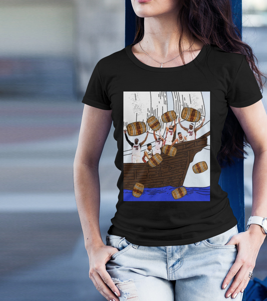 Miami Heat Cafecito Party Ship Adventure Before Flight To Denver T-Shirt