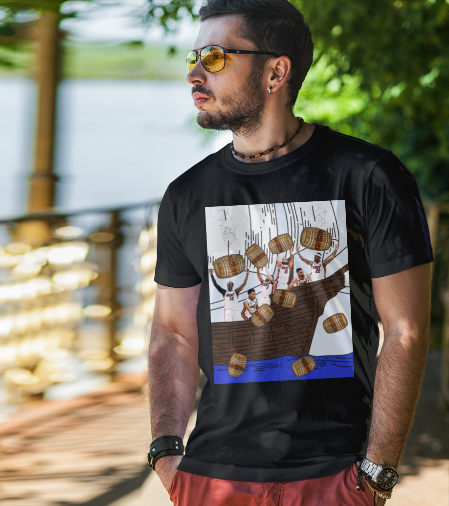 Miami Heat Cafecito Party Ship Adventure Before Flight To Denver T-Shirt