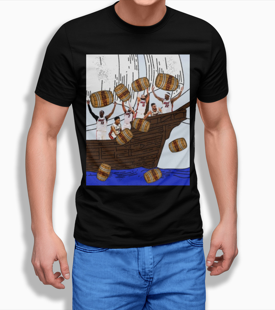 Miami Heat Cafecito Party Ship Adventure Before Flight To Denver T-Shirt