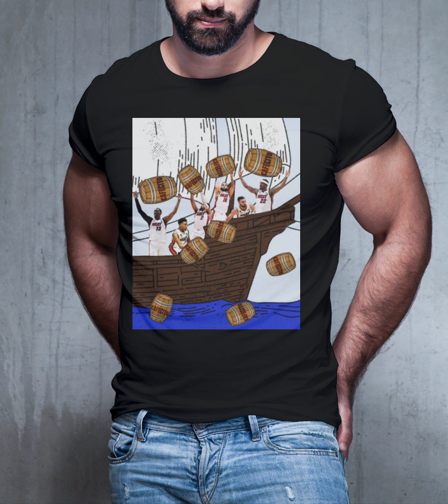 Miami Heat Cafecito Party Ship Adventure Before Flight To Denver T-Shirt