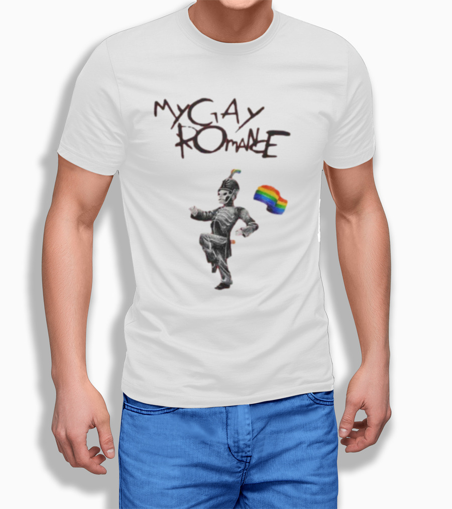 My Gay Romance Parade Skeleton With Pride Flag T-Shirt