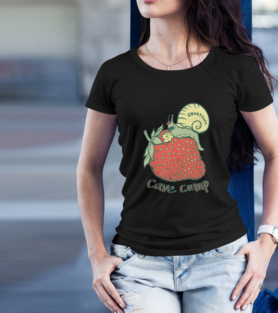 Cavetown Hungry Snail Strawberry Cave Camp T-Shirt