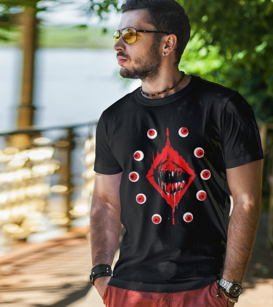 Dave Gloomwood Ultrakill Horror Red Eyes And Mouth T-Shirt