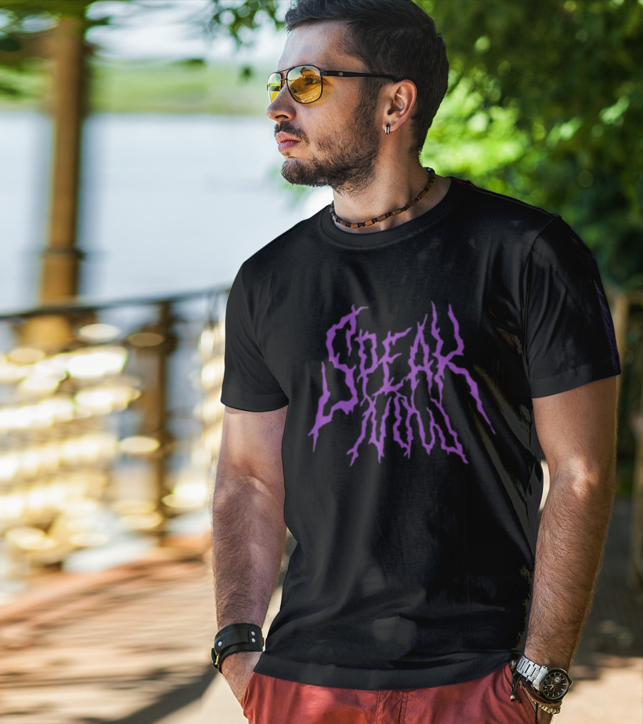 Dopeamyne Goods Speak Now Purple Electric Text T-Shirt