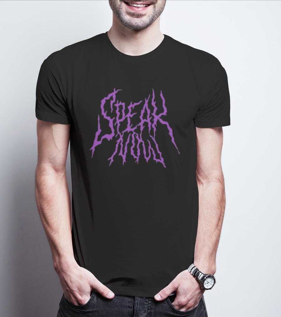 Dopeamyne Goods Speak Now Purple Electric Text T-Shirt