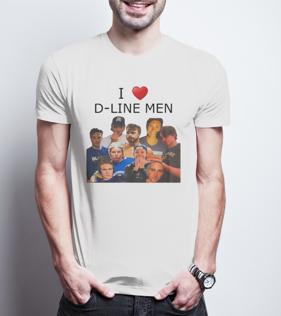 I ❤️ D-Line Men Blues Birds Sports Team Players T-Shirt