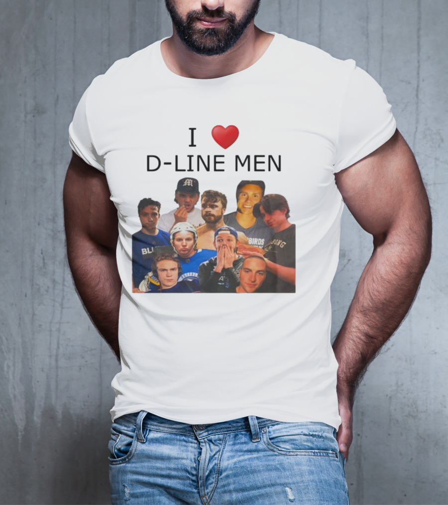 I ❤️ D-Line Men Blues Birds Sports Team Players T-Shirt