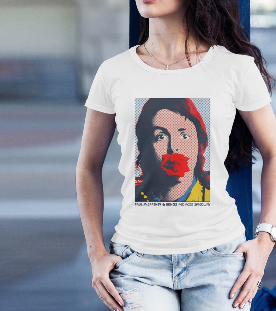 Paul McCartney And Wings Red Rose Speedway Pop Art Pixel Photo T-Shirt