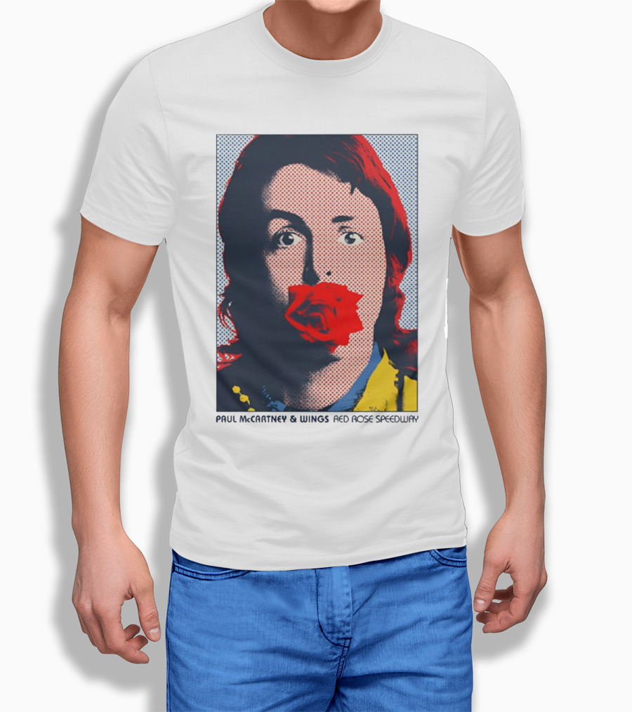 Paul McCartney And Wings Red Rose Speedway Pop Art Pixel Photo T-Shirt