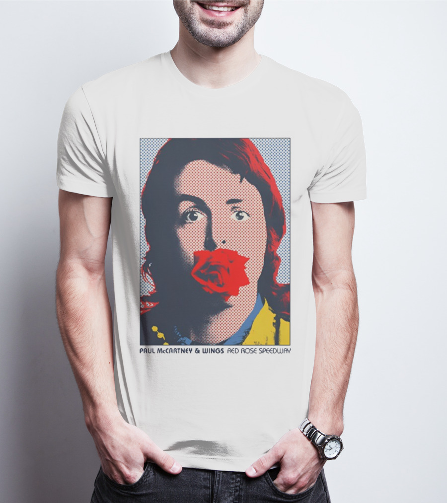 Paul McCartney And Wings Red Rose Speedway Pop Art Pixel Photo T-Shirt