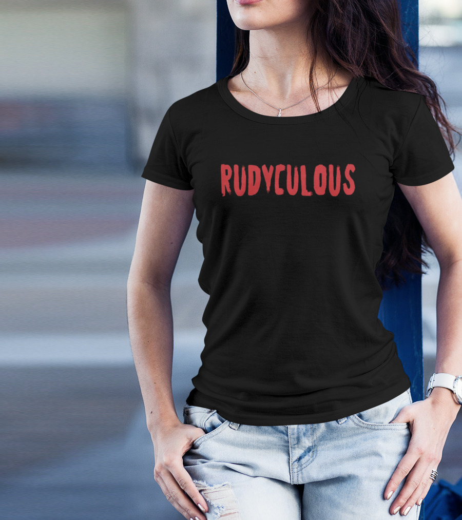 Rudyculous Red Text Bold Lettering T-Shirt