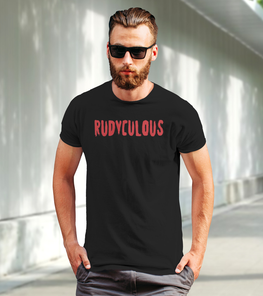 Rudyculous Red Text Bold Lettering T-Shirt