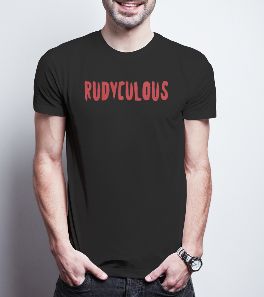 Rudyculous Red Text Bold Lettering T-Shirt