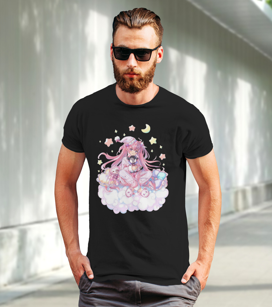 Ironmouse Vshojo Cute Pajama Sleepover With Moon And Stars T-Shirt