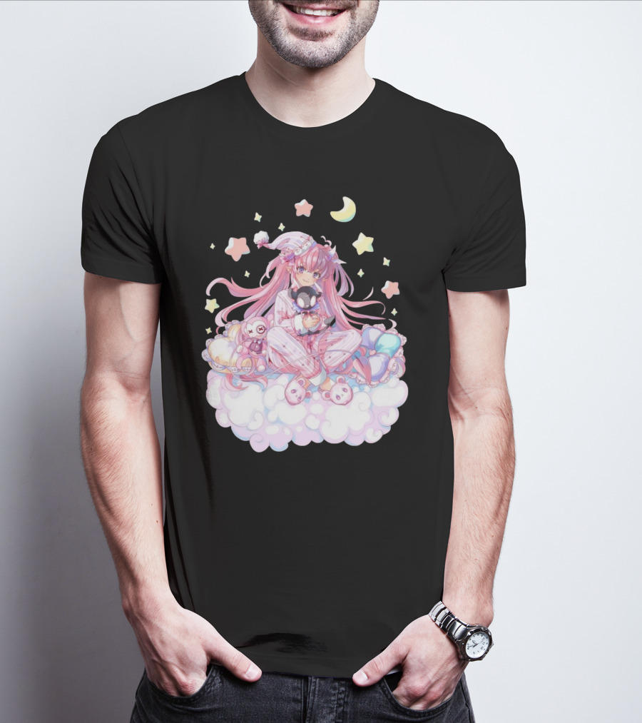 Ironmouse Vshojo Cute Pajama Sleepover With Moon And Stars T-Shirt