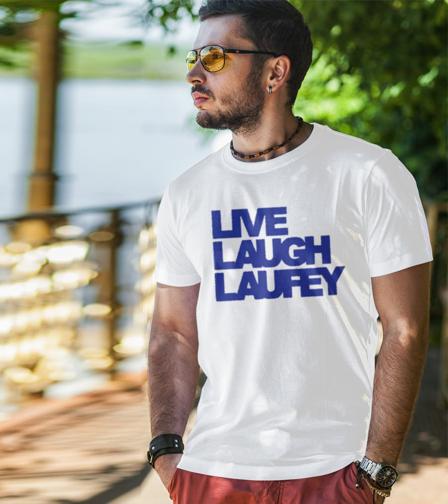 Laufeymusic Live Laugh Laufey Iconic Blue Text T-Shirt