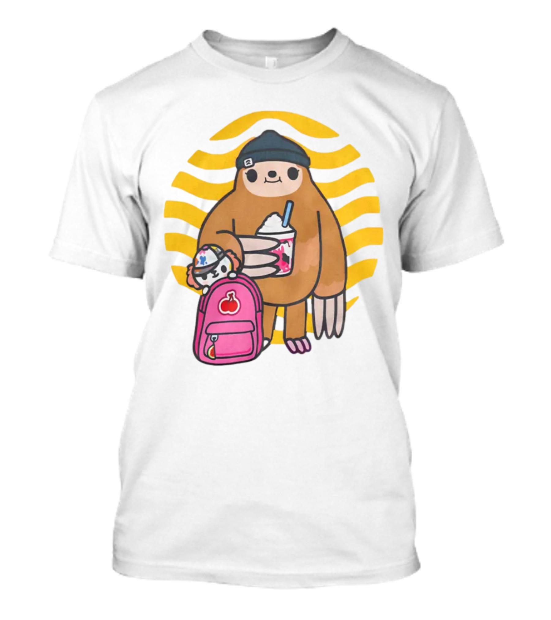 Toca Boca New Custom Prints Store Backpack Sloth With Drink And Hat Ripple T-Shirt