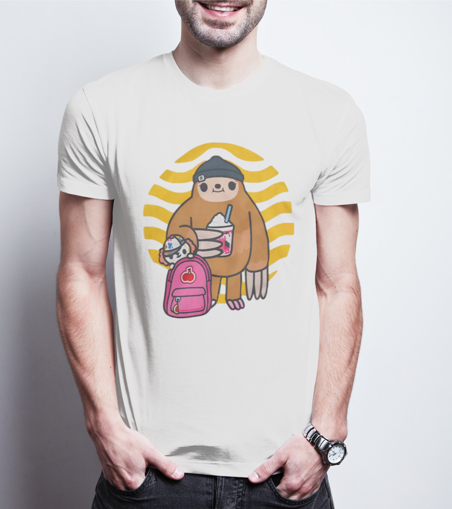 Toca Boca New Custom Prints Store Backpack Sloth With Drink And Hat Ripple T-Shirt