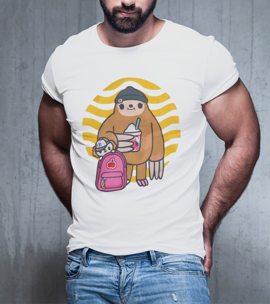 Toca Boca New Custom Prints Store Backpack Sloth With Drink And Hat Ripple T-Shirt