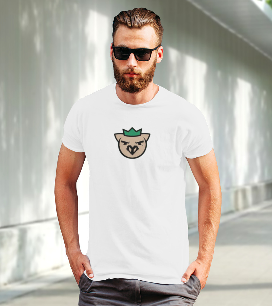 Agro Ph1lza Collaboration Green Crown Pixelated Pig T-Shirt