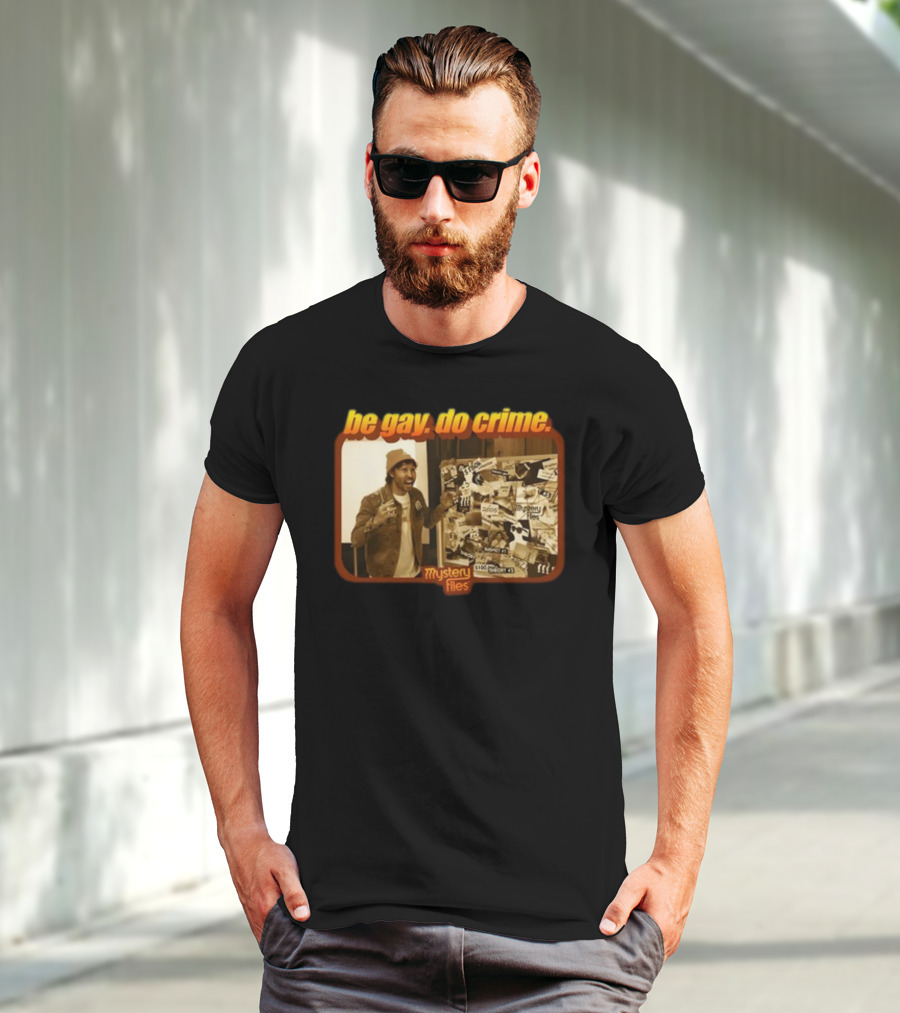 Be Gay Do Crime Mystery Files Board Investigation T-Shirt