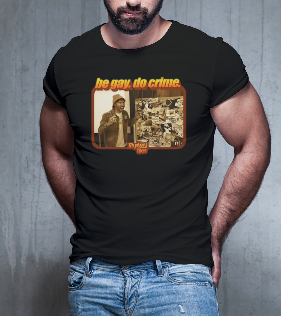 Be Gay Do Crime Mystery Files Board Investigation T-Shirt