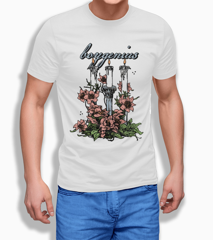 Boygenius Three Candles With Flowers T-Shirt