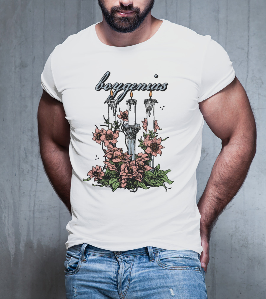 Boygenius Three Candles With Flowers T-Shirt