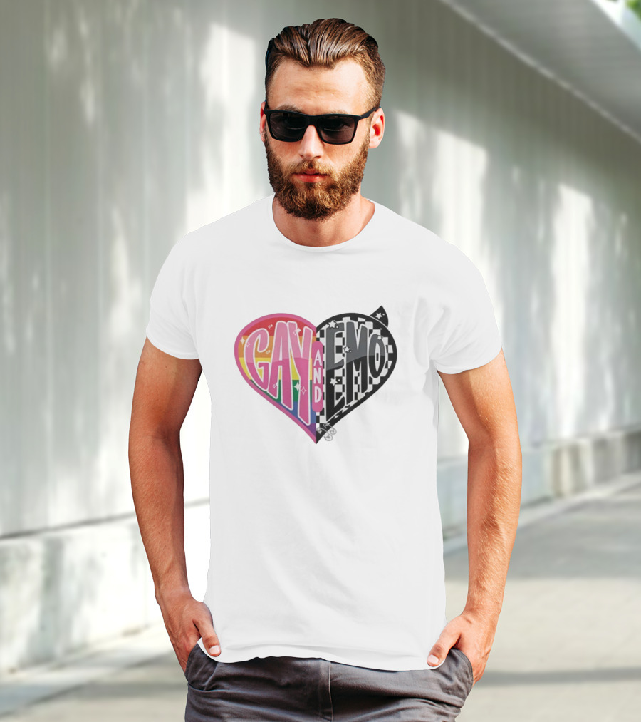 Jessie Paege Gay And Emo Heart Rainbow Checkerboard T-Shirt